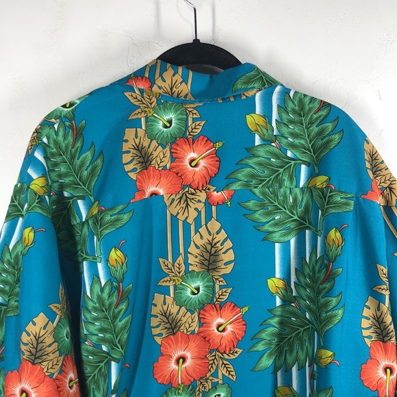 Lvish blue tropical button down shirt size 2XL - Picture 9 of 12